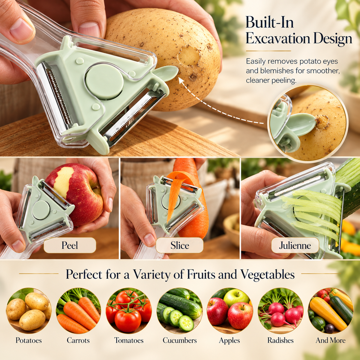 3-in-1 Vegetable Peeler