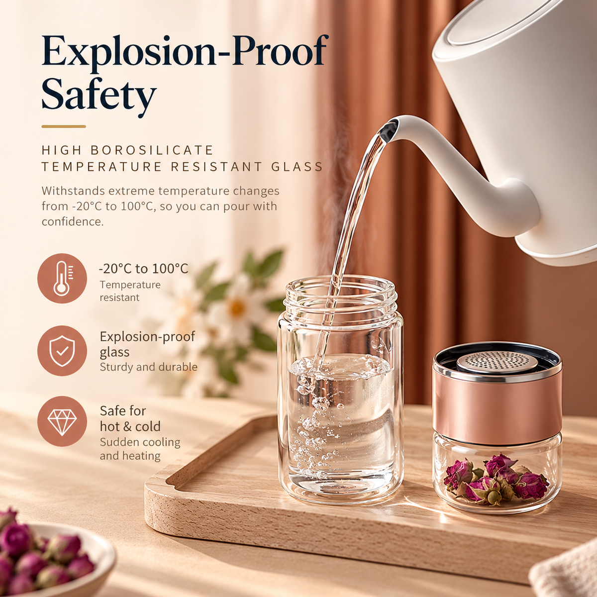 Double-Walled Glass Infuser Tea Cup
