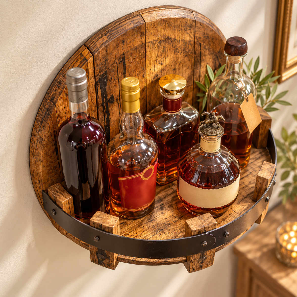 Wall-Mounted Wine Display Rack