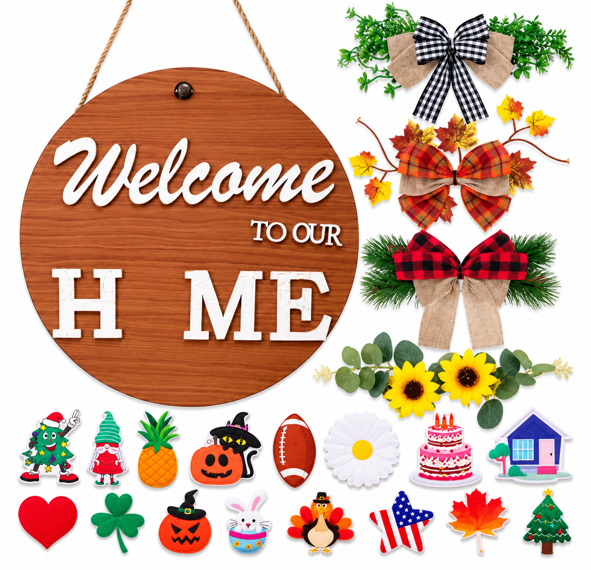 Interchangeable Seasonal Welcome Sign