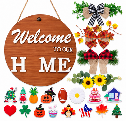 Interchangeable Seasonal Welcome Sign