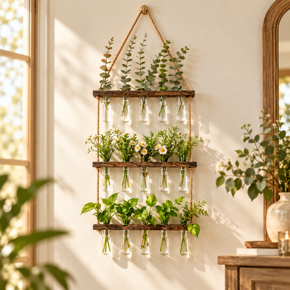 Three-Tier Botanical Wall Vase