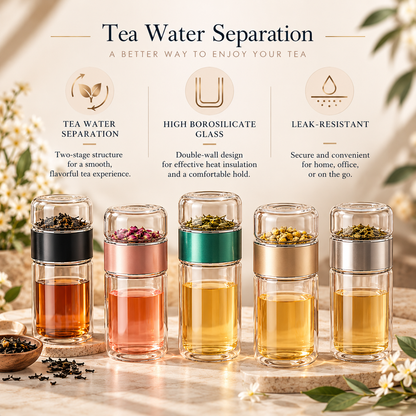 Double-Walled Glass Infuser Tea Cup